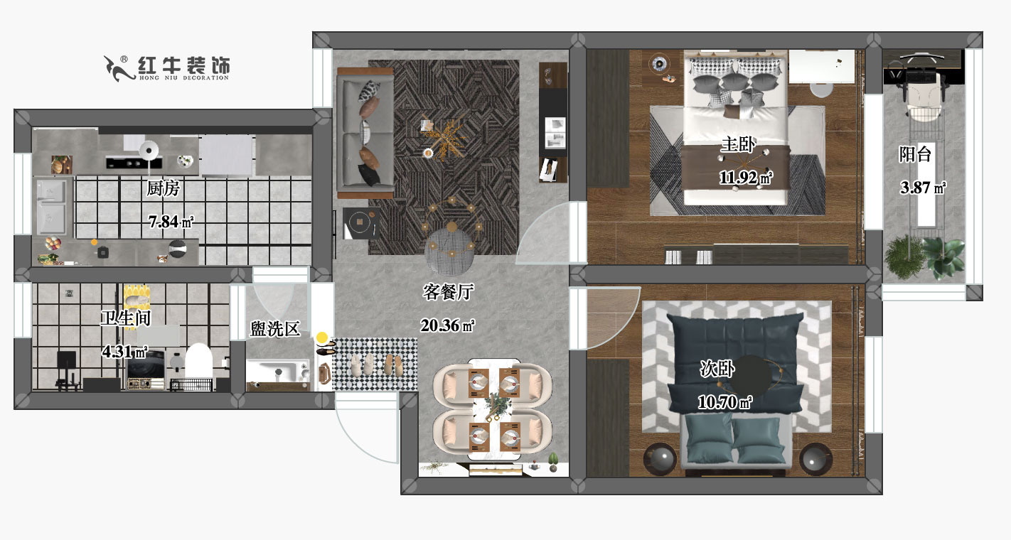 劉小勇_東方城啟明園7-103-75㎡-現(xiàn)代簡約風(fēng)格_彩平圖