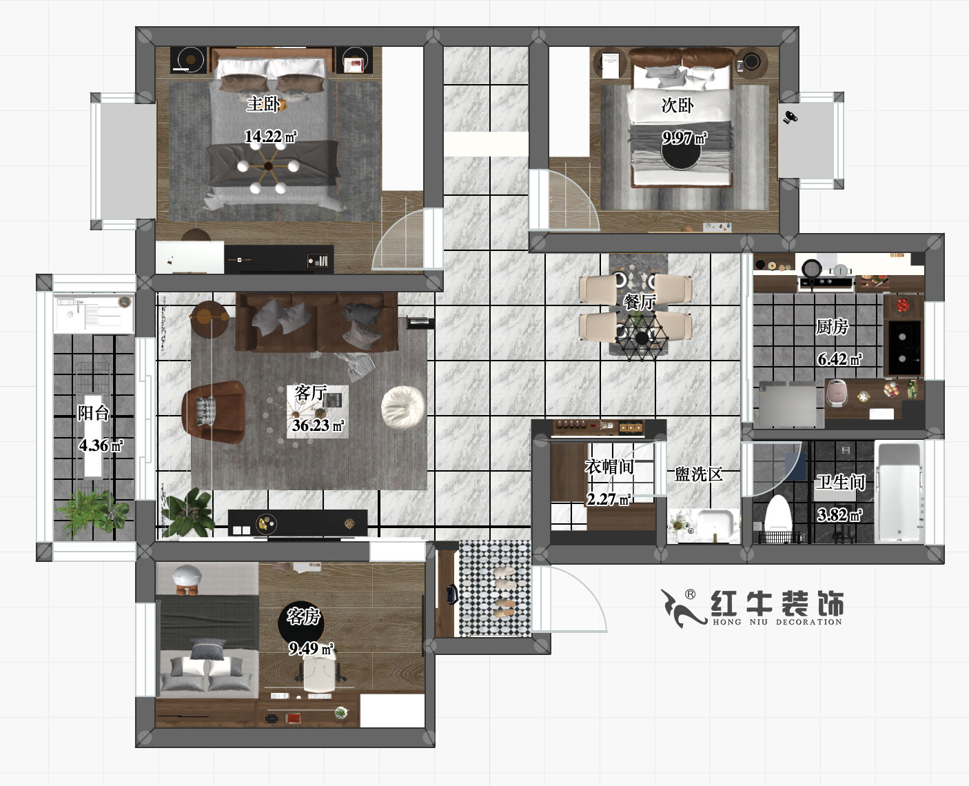 劉小勇_壹城東區(qū)13-206-108㎡-現(xiàn)代簡約風(fēng)格_彩平圖