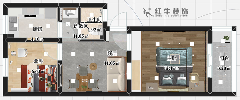 張智猿_濱江花園西園25-2-602-52㎡-現(xiàn)代簡(jiǎn)約風(fēng)格_2室1廳1衛(wèi)（老房裝修）_定制家￥80749_全包8