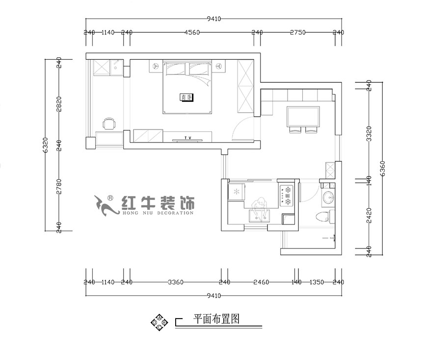 張智猿_銀龍四期11棟2-706-42㎡-現(xiàn)代簡約風(fēng)格_1室1廳1衛(wèi)（老房裝修）_定制家￥79453_全包8萬00_02平面布置圖