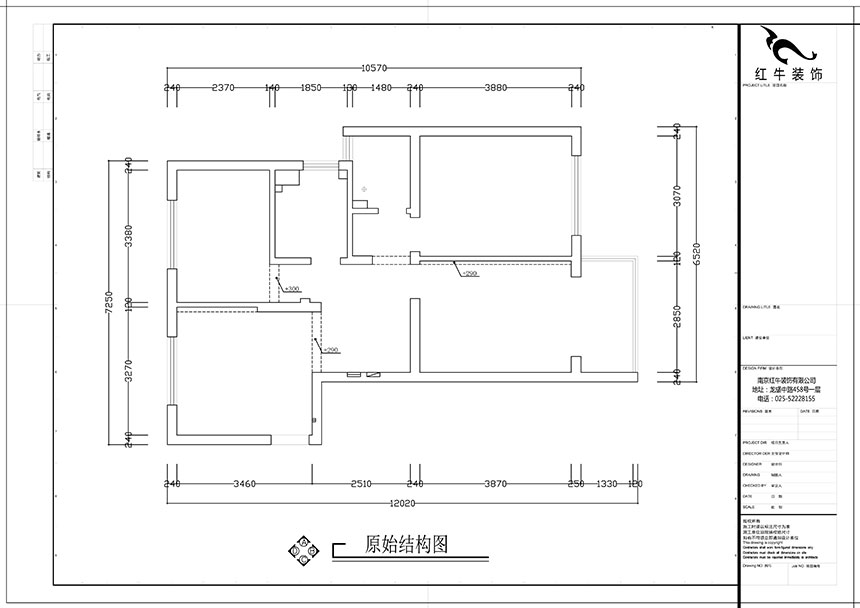 張智猿｜盛和家園南區(qū)6-1-1301-80㎡-現(xiàn)代簡約風(fēng)格｜3室2廳1衛(wèi)｜老房裝修｜定制家￥106397｜全包11萬｜00_01原始結(jié)構(gòu)圖