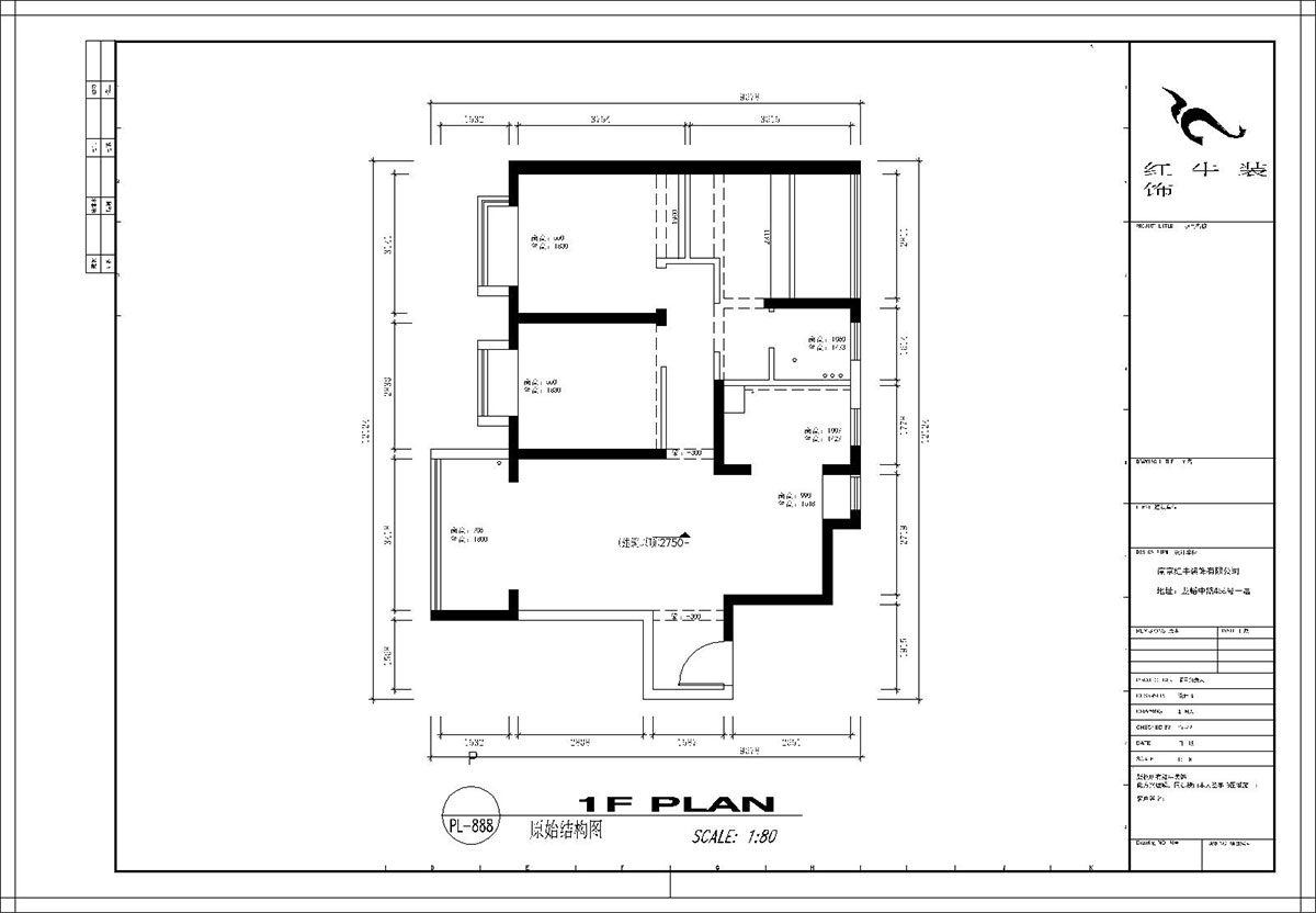 顧娟｜榮盛雋峰18-2404-102㎡-現(xiàn)代風(fēng)格｜3室2廳1衛(wèi)｜新房裝修｜定制家￥139500｜全包13萬｜00_01原始結(jié)構(gòu)圖