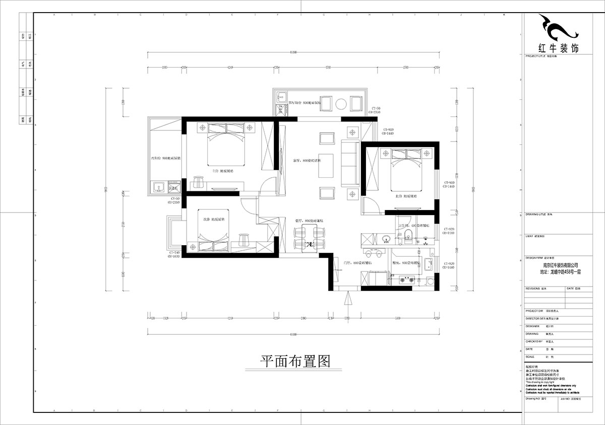 孟憲濤｜七彩星城2-2406-120㎡-簡約風格｜3室1廳1衛(wèi)｜老房裝修｜定制家￥160000｜全包16萬｜00_02平面布置圖