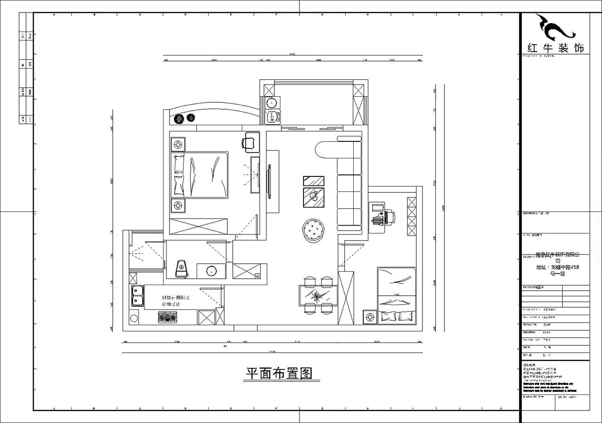 【實景案例】孟憲濤｜銀河灣福苑-95㎡-簡歐風(fēng)格｜2室2廳1衛(wèi)｜婚房裝修｜定制家｜全包14萬｜00_02匯景國際平面布置圖