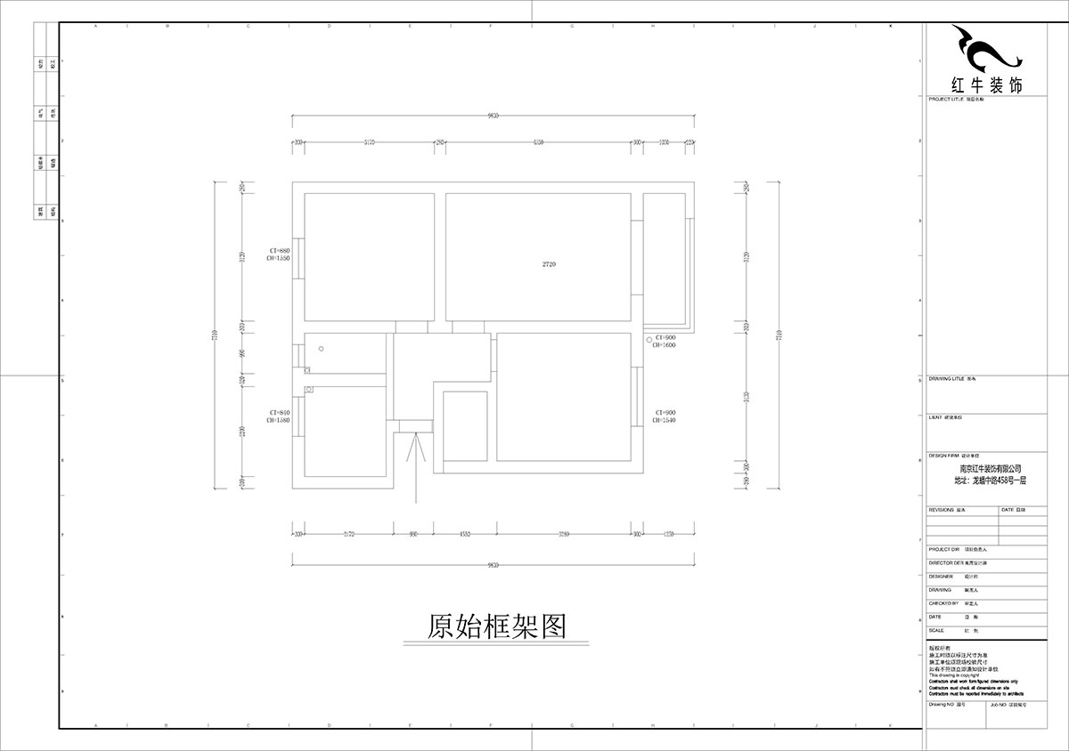 孟憲濤｜峨嵋?guī)X12號5-403-64㎡-現(xiàn)代簡約風格｜3室1廳1衛(wèi)｜新房裝修｜定制家￥88600｜全包10萬｜00_01原始框架圖