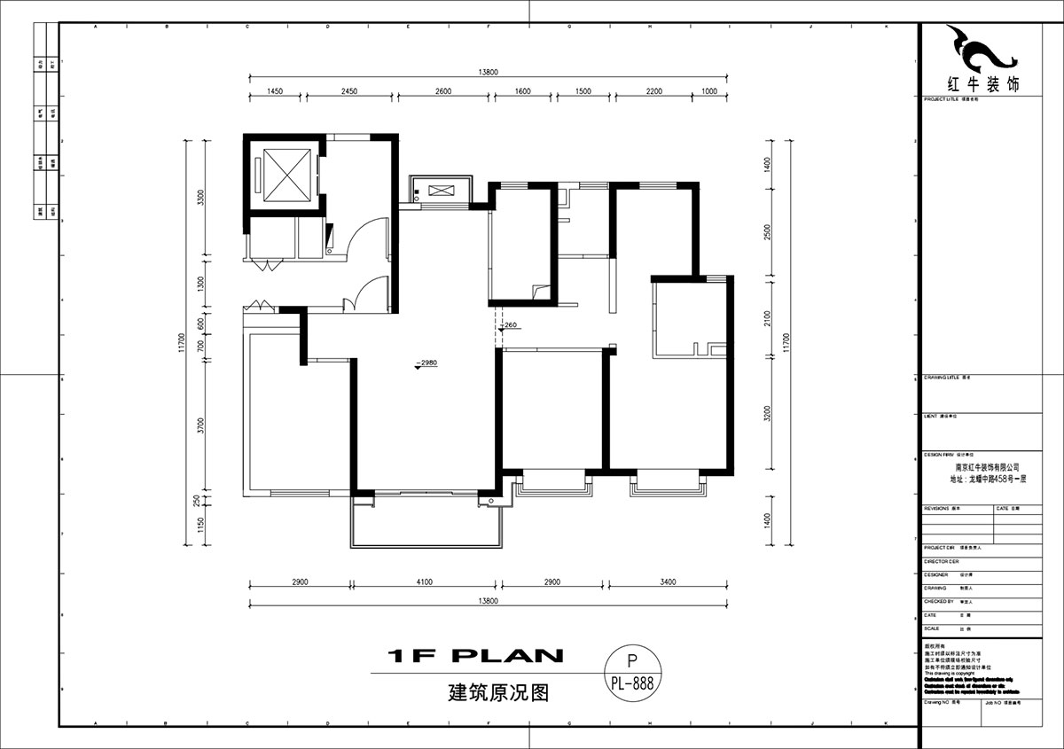 劉萍萍｜長江華府1-1502-142㎡-極簡輕奢風格｜4室2廳2衛(wèi)｜新房裝修｜定制家｜全包22萬｜00_01建筑原況圖