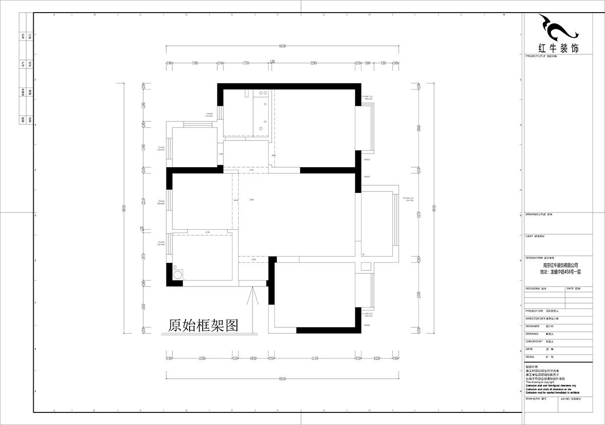 孟憲濤｜云祿花園12-801-80㎡-現(xiàn)代簡約風(fēng)格｜3室1廳1衛(wèi)｜新房裝修｜定制家｜全包12萬｜00_01原始框架圖