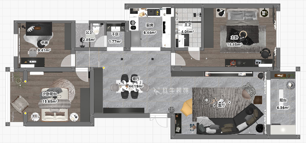 吳波｜翠屏國際15-1-502-128㎡-現(xiàn)代風(fēng)格｜3室2廳2衛(wèi)｜老房裝修｜定制家｜全包14