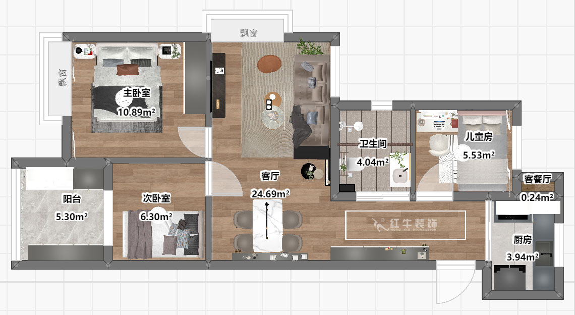 劉曉芳｜樂業(yè)西苑1-2306-86㎡-現(xiàn)代輕奢風(fēng)格｜3室2廳1衛(wèi)｜毛坯房裝修｜定制家｜全包9