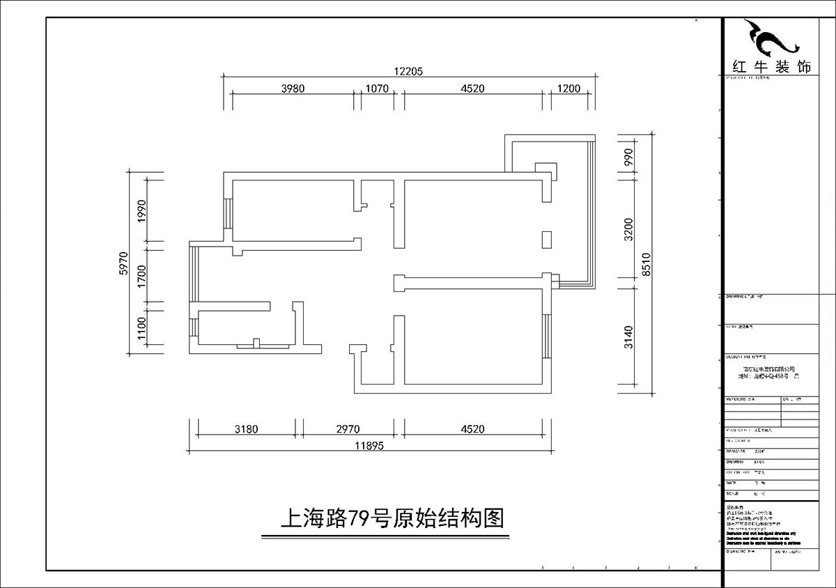 朱彥｜上海路79號2-201-80㎡-簡約風(fēng)格｜3室1廳1衛(wèi)｜老房裝修｜定制家｜全包11萬｜00_01原始結(jié)構(gòu)圖