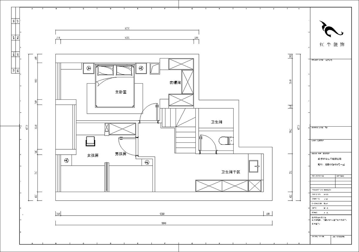 陸利民｜長發(fā)中心C棟302-100㎡-現(xiàn)代風(fēng)格｜2室1廳2衛(wèi)｜舊房裝修｜定制家｜全包12萬｜00_03二層平面布置圖