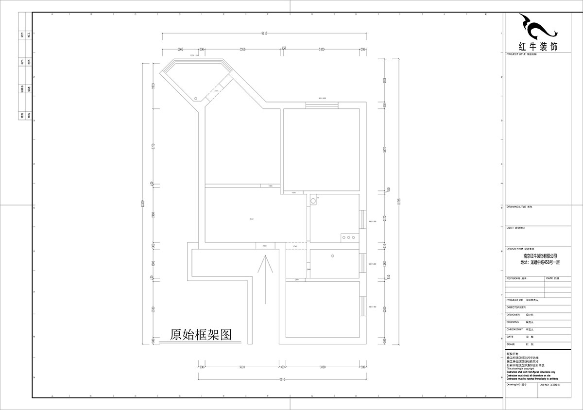 孟憲濤｜北門橋10號1508室-85㎡-現(xiàn)代簡約風(fēng)格｜2室2廳1衛(wèi)｜老房裝修｜定制家｜全包12萬｜00_01原始框架圖