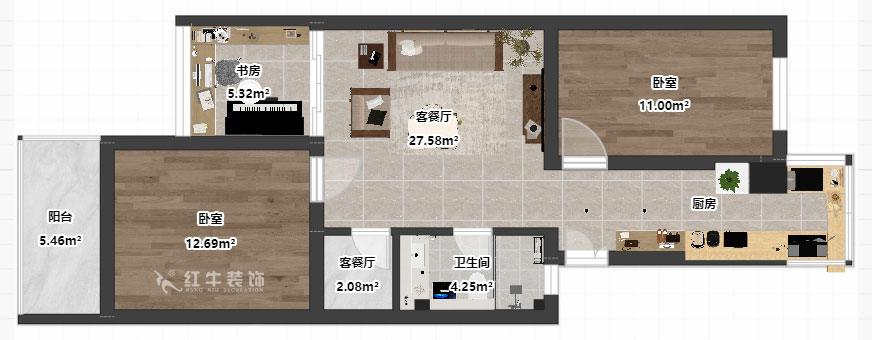 劉小勇｜御河苑6-209-82㎡-現(xiàn)代簡約風格｜3室2廳1衛(wèi)｜老房裝修｜定制家｜全包11