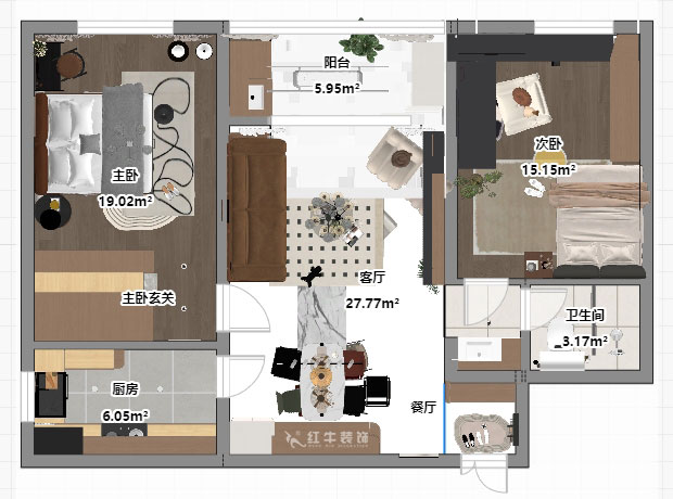 南京100㎡原木風(fēng)裝修，朗詩國際街區(qū)中園，布局太巧妙了